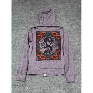 Obey Propaganda Purple Heather Zip Up Hoodie Graphic Sweatshirt Womens Small